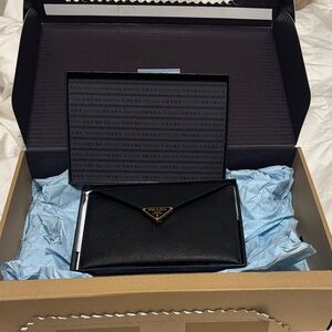 Prada Black Saffiano Leather Clutch